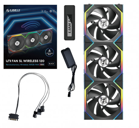 Lian Li UNI FAN SL WIRELESS 3x120mm Siyah Kasa Fanı (G99.12SL1W3B.00)